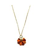 Collier mini Luck en plaqué Or laqué rose/corail