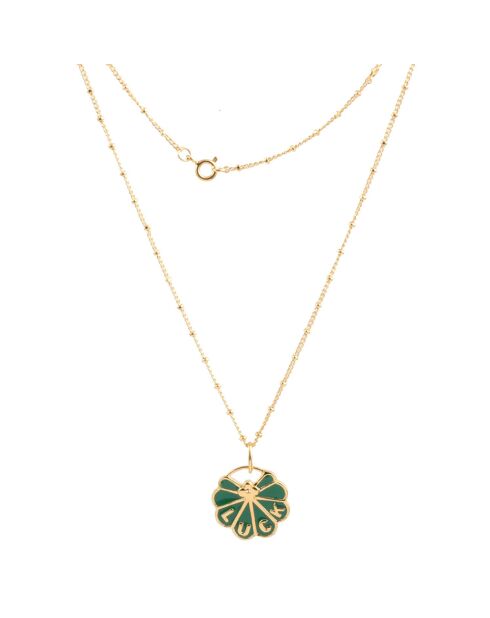 Collier mini Luck en plaqué Or laqué sapin