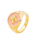 Chevalière Croisette en plaqué Or laquée nude