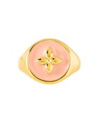 Chevalière Croisette en plaqué Or laquée nude