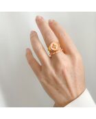 Chevalière Croisette en plaqué Or laquée nude