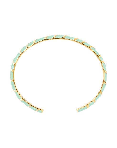 Jonc Aimée en plaqué Or laqué laqué jade