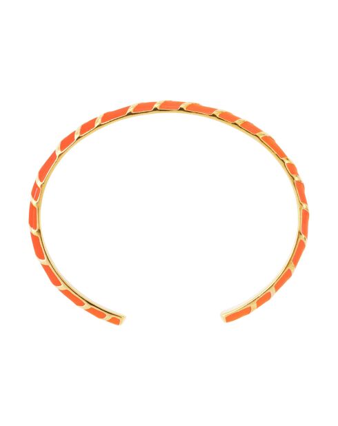 Jonc Aimée en plaqué Or laqué néon orange