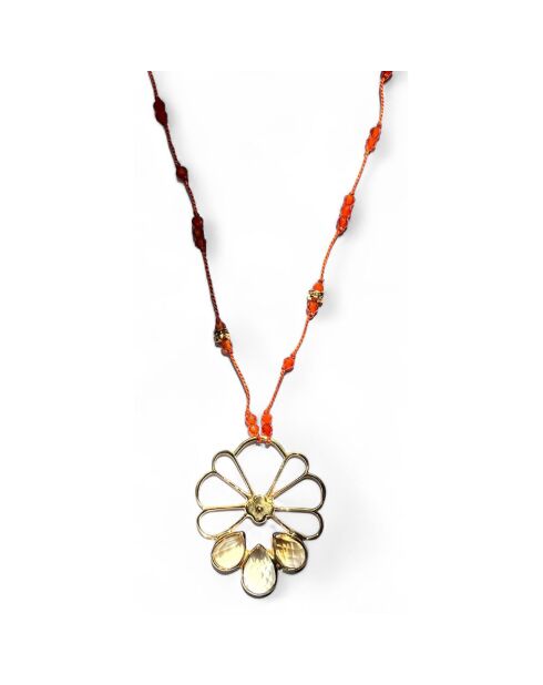 Collier Céline en plaqué Or & Citrine doré