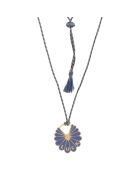 Pendentif Luck en plaqué Or laqué indigo