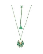 Pendentif Luck en plaqué Or laqué menthe/sapin