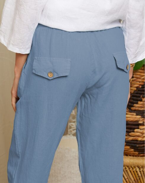 Paola indigobroek van 100% linnen