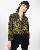 Blouse Mia satinée imprimée jaune