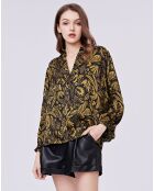 Blouse Mia satinée imprimée jaune