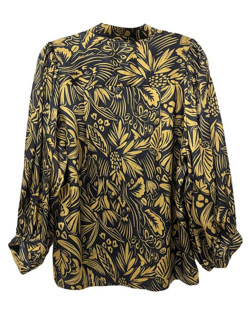 Blouse Mia satinée imprimée jaune