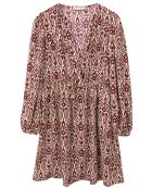 Robe Mariam imprimée bordeaux