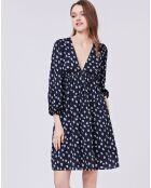 Robe Michelle à fleurs marine