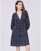 Robe Michelle à fleurs marine