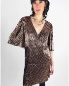 Robe en sequins Louisa café