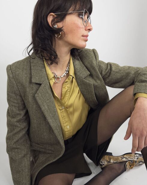 Veste en Laine mélangée Zélie verte