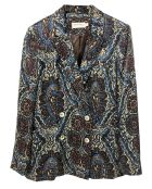 Veste Emma satinée imprimée bordeaux/bleu