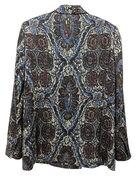 Veste Emma satinée imprimée bordeaux/bleu