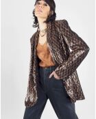 Veste en sequins Louna café