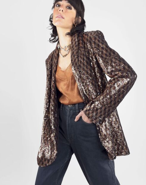 Veste en sequins Louna café