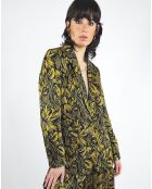 Veste Louise satinée imprimée jaune