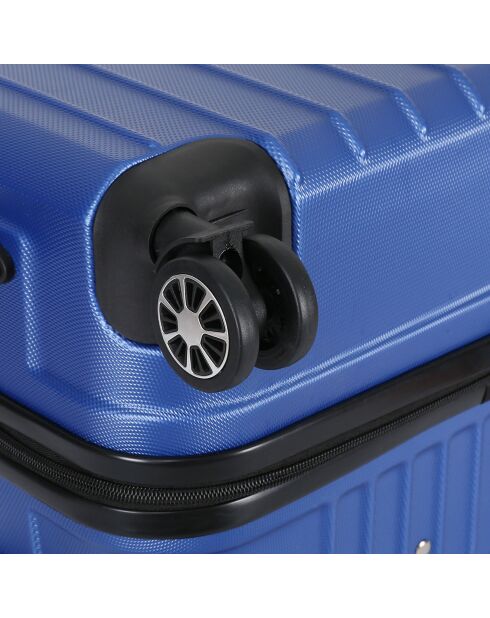 Valise Cabine 4 roues doubles Bari 55 cm bleue