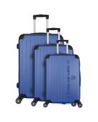 3 maletas dobles Bari 55/65/75 cm azules con 4 ruedas
