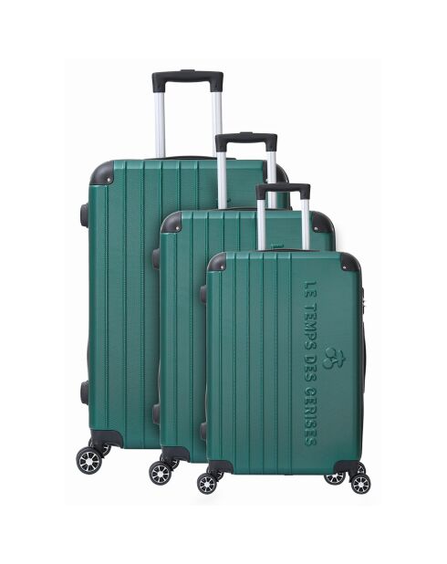 3 valigie 4 ruote doppie Bari 55/65/75 cm verde kaki