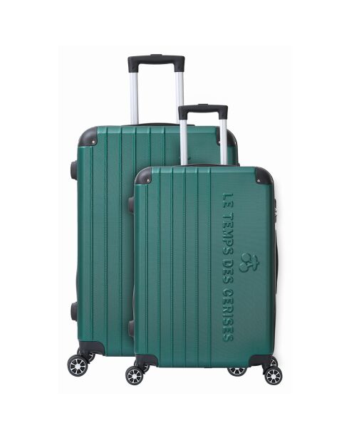 2 valigie 4 ruote doppie Bari 55/75 cm verde kaki