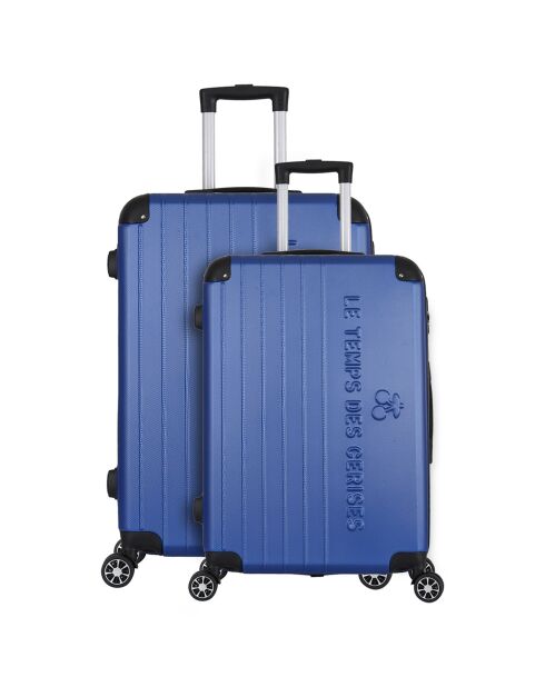 2 valigie doppie Bari 65/75 cm blu a 4 ruote