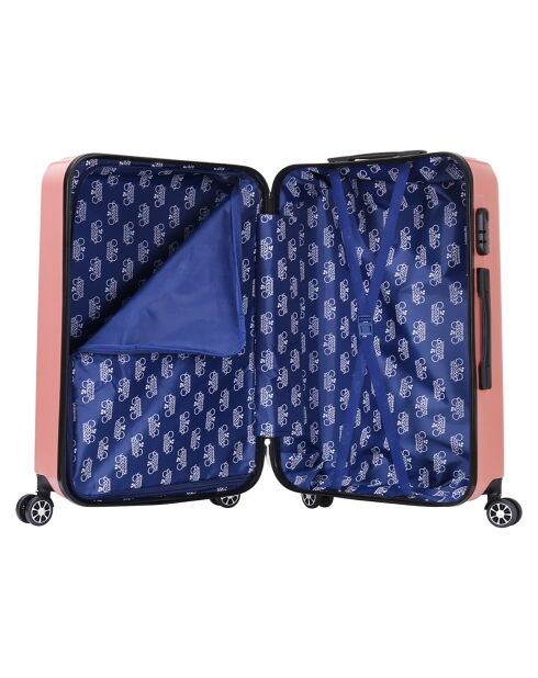 Valise Cabine 4 roues doubles Corsa 55 cm rose doré
