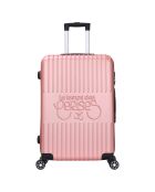 Valise Cabine 4 roues doubles Corsa 55 cm rose doré