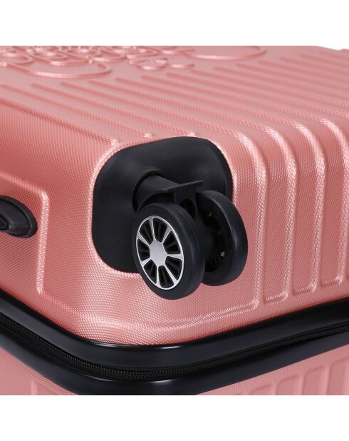 Valise Cabine 4 roues doubles Corsa 55 cm rose doré
