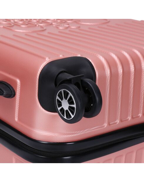 Valise Cabine 4 roues doubles Corsa 55 cm rose doré