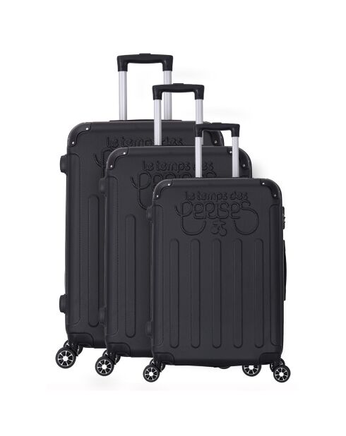 3 valigie doppie a 4 ruote Java 55/65/75 cm nere