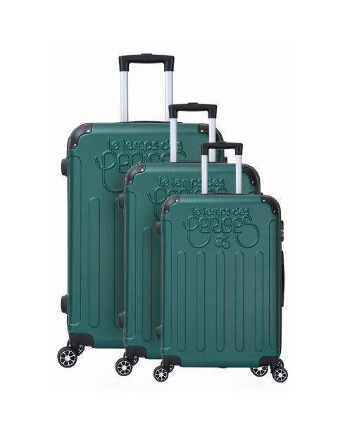 3 valigie Java 4 a doppia ruota 55/65/75 cm verde kaki