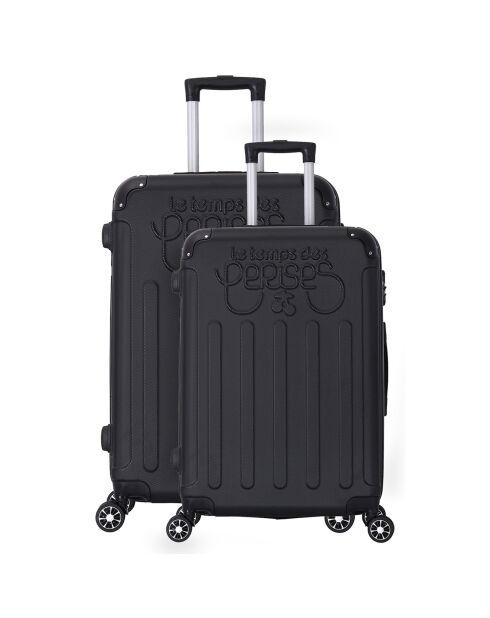 2 valigie doppie Java 65/75 cm nere a 4 ruote