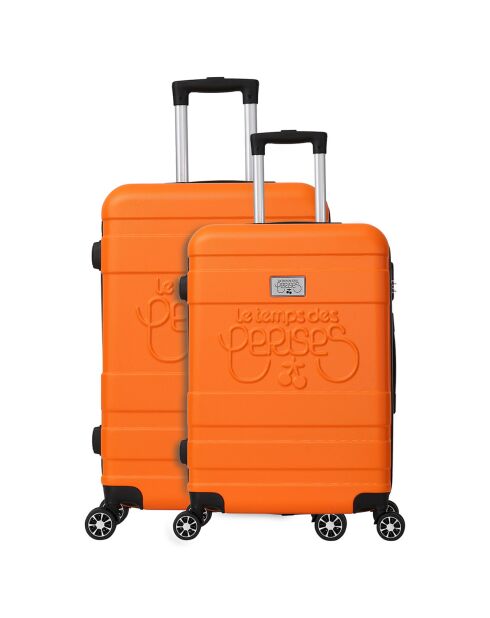 2 Lyra 55/75 cm orangefarbene 4-Rad-Doppelkoffer