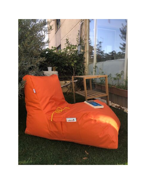 Pouf extérieur Daybed orange - 60x75x110 cm