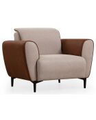 Fauteuil Aren beige/cannelle - 100x85x85 cm