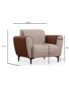 Fauteuil Aren beige/cannelle - 100x85x85 cm