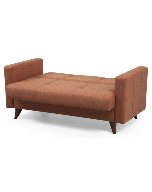 Canapé 2 places convertible Polya rouge tuile - 151x86x75 cm