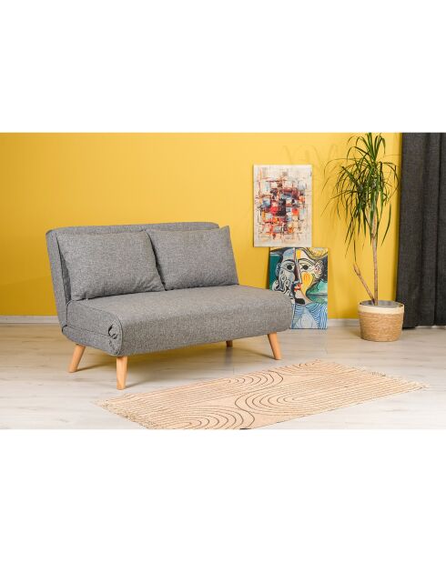 Canapé 2 places convertible Folde gris clair - 120x79x80 cm