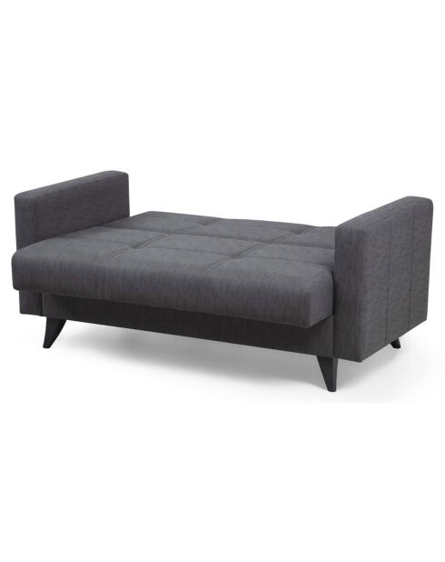 Canapé 2 places convertible Polya gris foncé - 151x86x75 cm