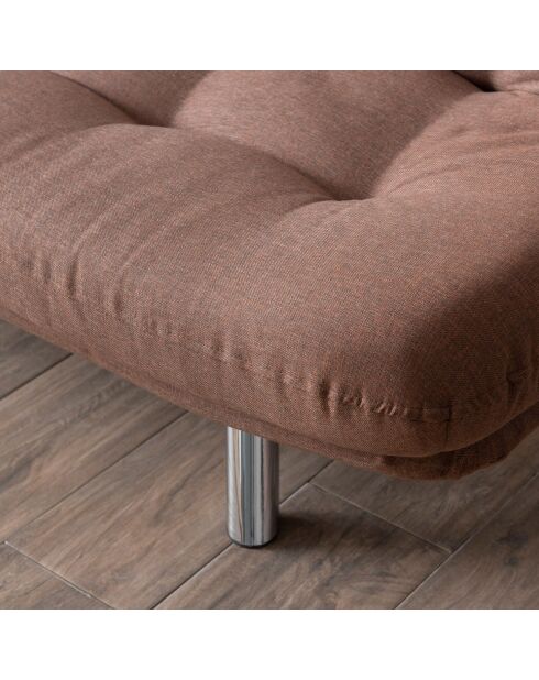 Canapé 3 places convertible Misa marron clair - 52x175x40 cm