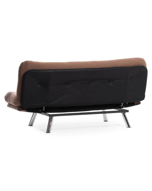 Canapé 3 places convertible Misa marron clair - 52x175x40 cm