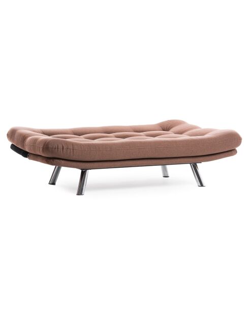 Canapé 3 places convertible Misa marron clair - 52x175x40 cm