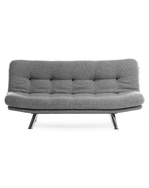 Canapé 3 places convertible Misa gris clair - 52x175x40 cm