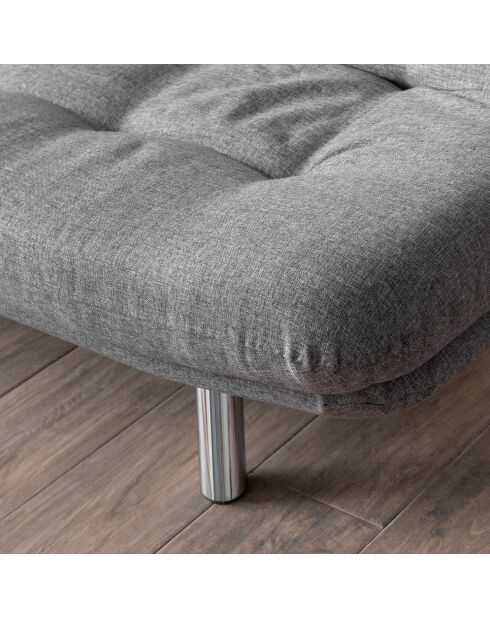 Canapé 3 places convertible Misa gris clair - 52x175x40 cm