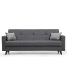 Canapé 3 places convertible Polya gris foncé - 205x86x75 cm