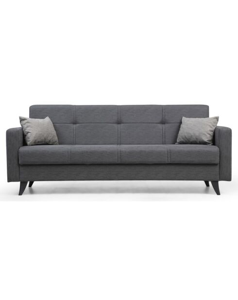 Canapé 3 places convertible Polya gris foncé - 205x86x75 cm